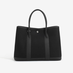 Canvas & Leather Day Tote – Structured Yet Soft Carry for Everyday Flow - Thestillmoving.com