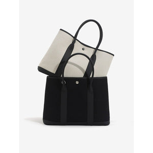 Canvas & Leather Day Tote – Structured Yet Soft Carry for Everyday Flow - Thestillmoving.com