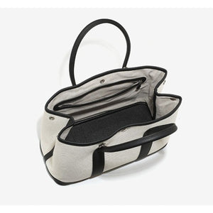 Canvas & Leather Day Tote – Structured Yet Soft Carry for Everyday Flow - Thestillmoving.com