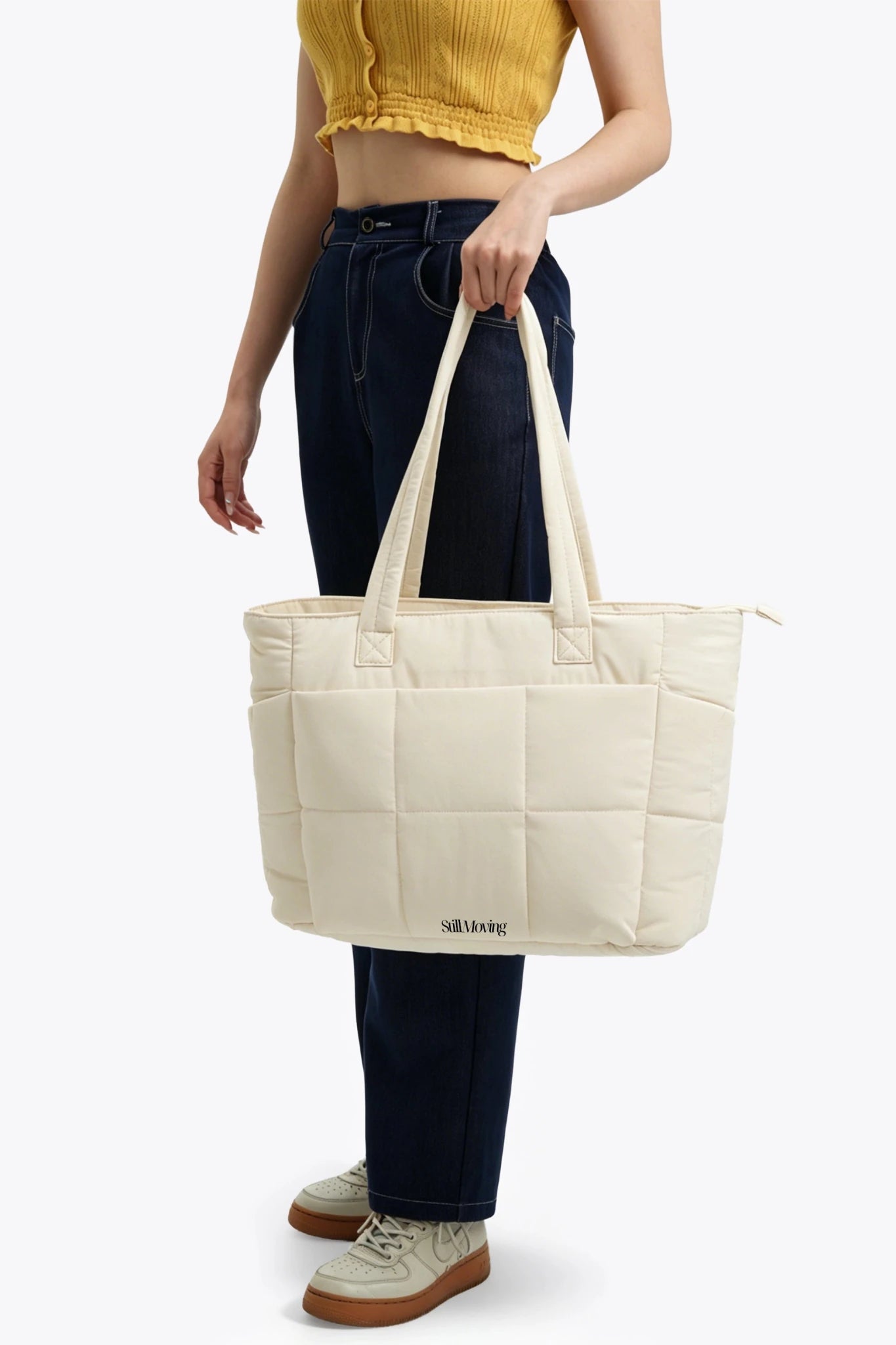 Cloud Convertible Crossbody Tote (Beige) - Thestillmoving.com