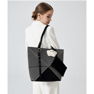 Foldable Tote in Woven Texture Lightweight Carry Bag - Thestillmoving.com