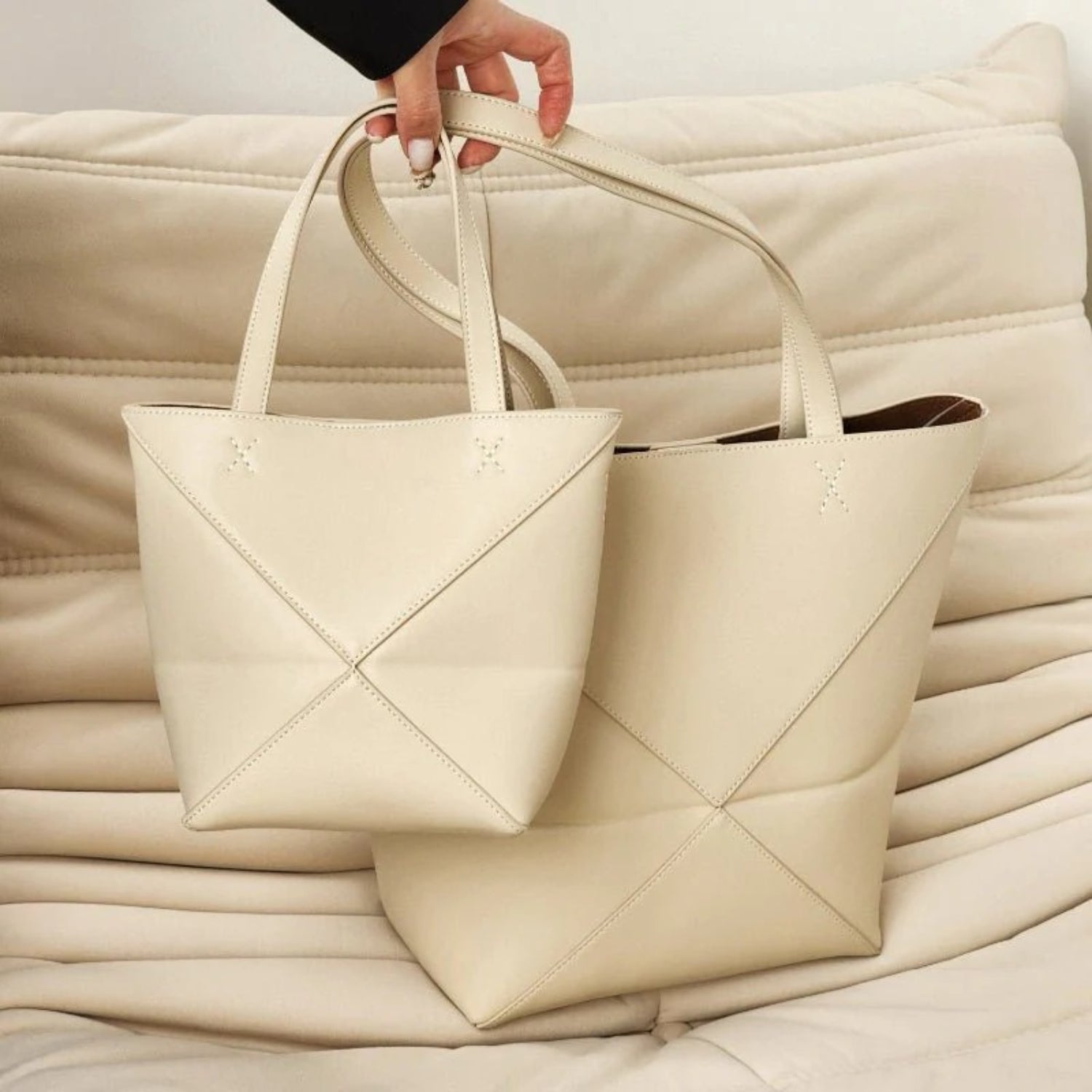 Light Leather Foldable Carry Bag - Thestillmoving.com