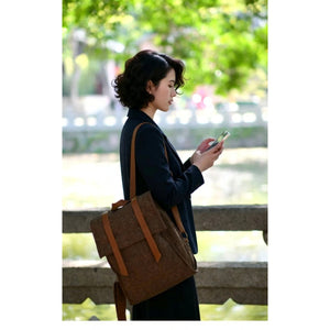 Lightweight Backpack in Coffee Ground Fabric - Thestillmoving.com