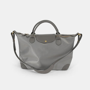Minimalist Leather - Trimmed Day Tote for Quiet Carry Travel and City Days - Thestillmoving.com
