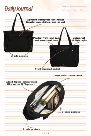 Organized Everyday Tote (Black) - Thestillmoving.com