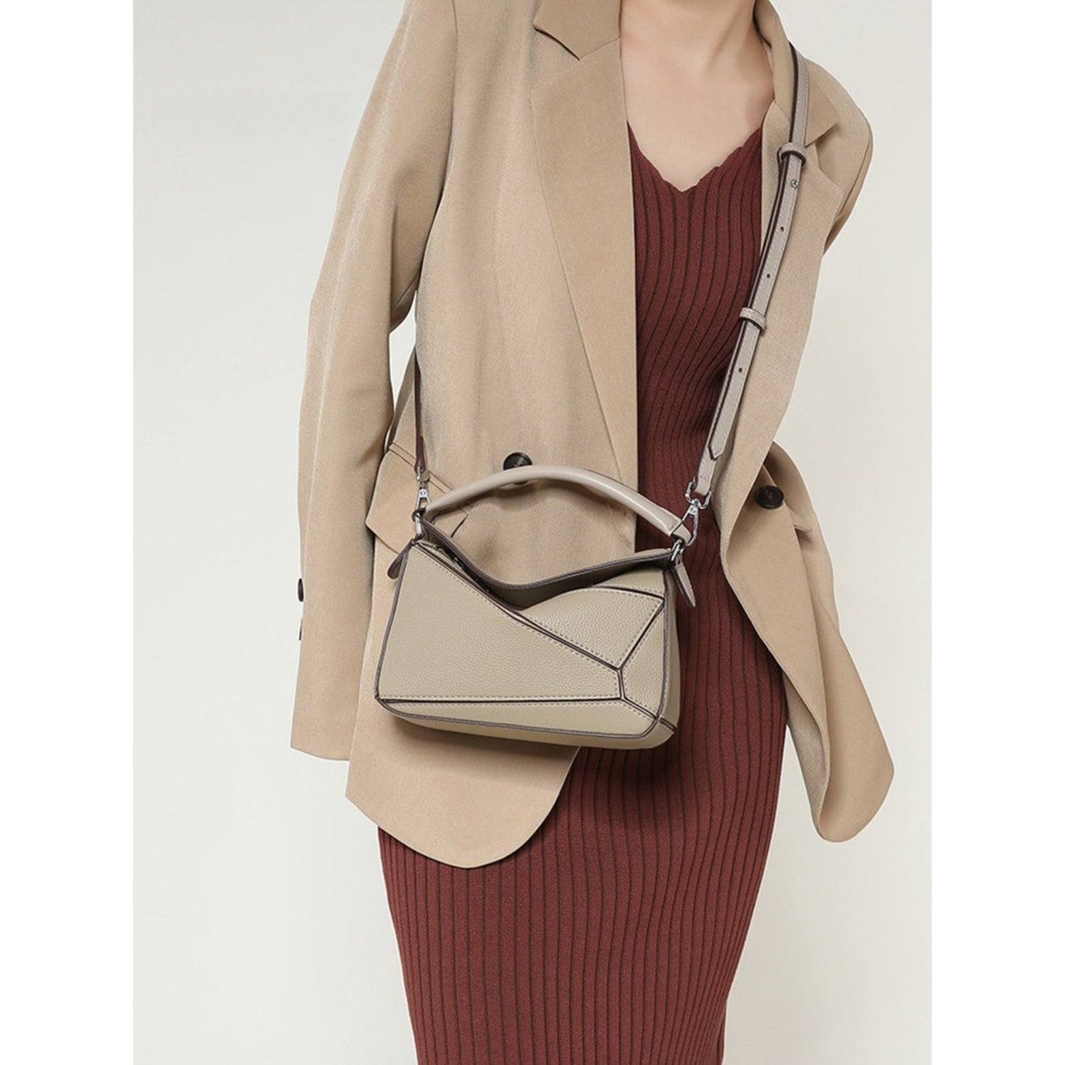 Pillow - Style Leather Crossbody in Earth Tones, Minimalist Carry Crossbody Bag - Thestillmoving.com