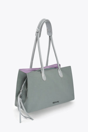 Stylish Organized Everyday Tote (Grey&Purple) - Thestillmoving.com