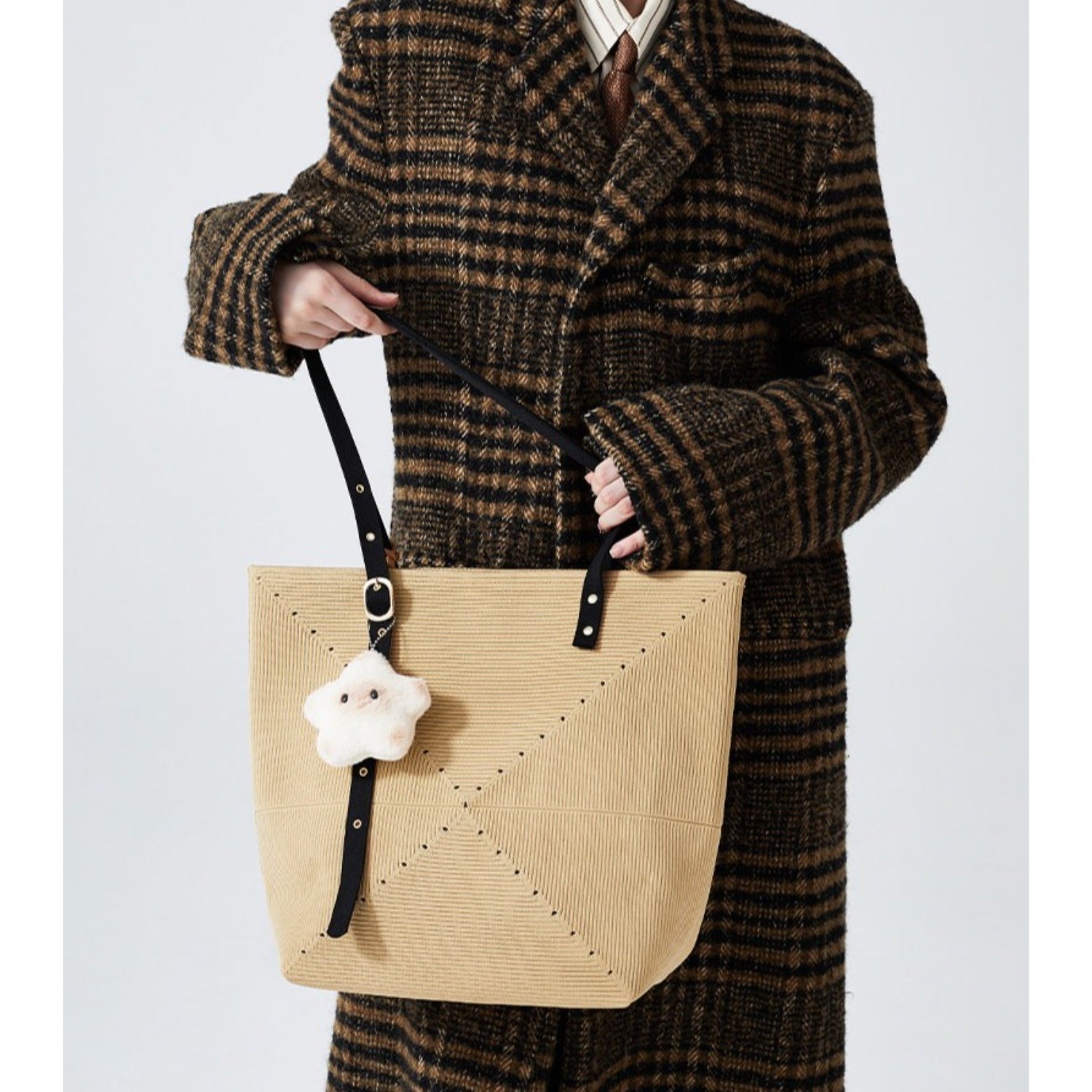 Foldable Tote in Woven Texture Lightweight Carry Bag - Thestillmoving.com