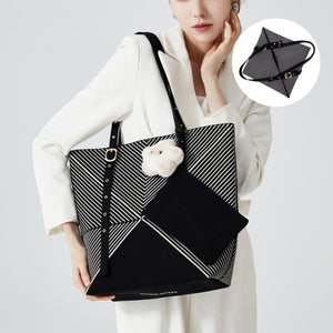 Foldable Tote in Woven Texture Lightweight Carry Bag - Thestillmoving.com