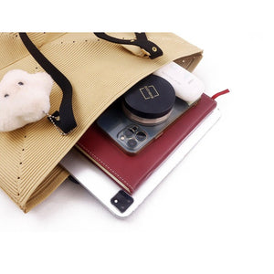 Foldable Tote in Woven Texture Lightweight Carry Bag - Thestillmoving.com