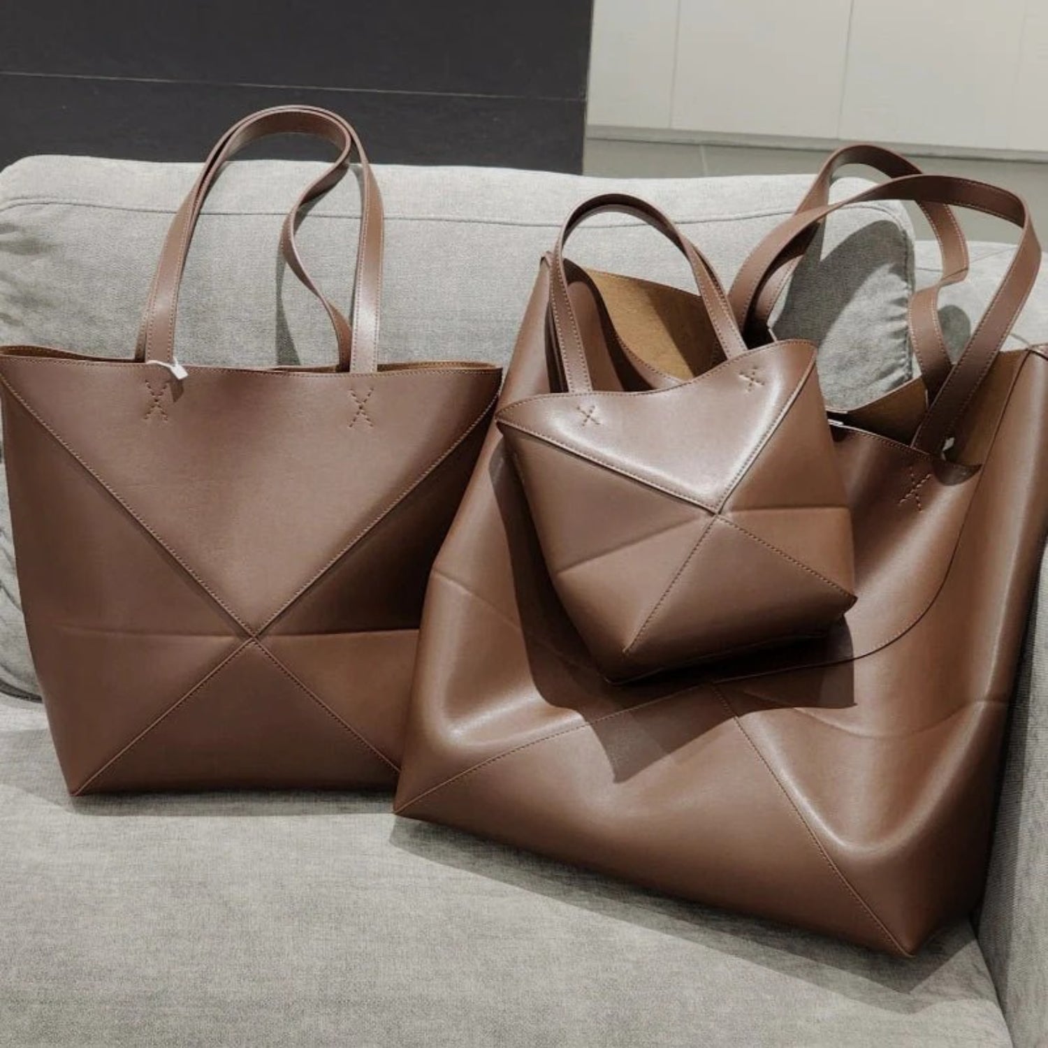 Light Leather Foldable Carry Bag - Thestillmoving.com