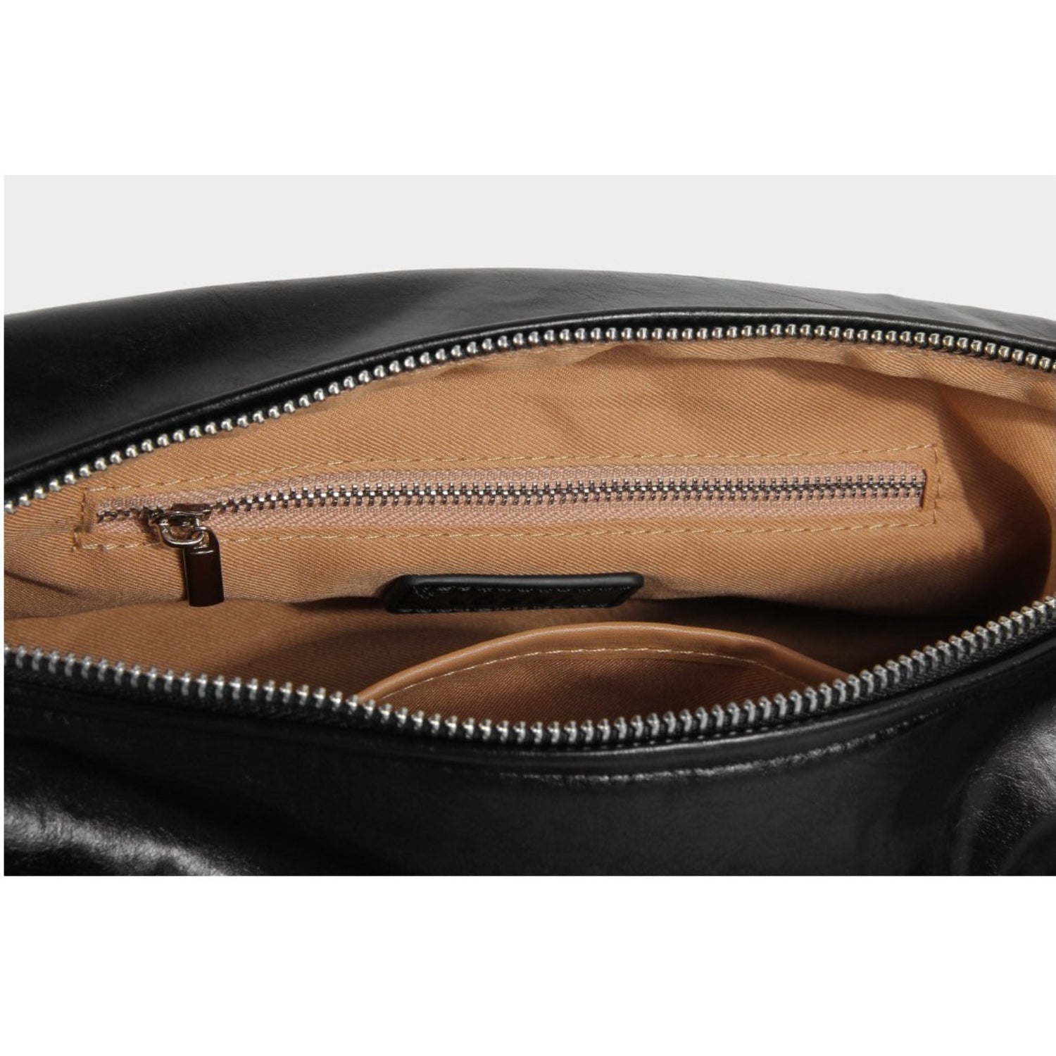 Minimalist Black Crescent Crossbody in Soft Vegan Leather for City Walks Crossbody Bag - Thestillmoving.com