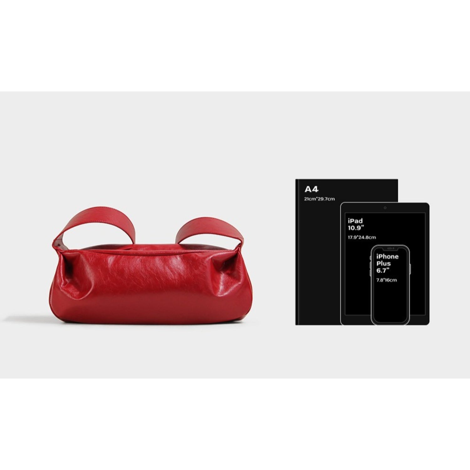 Minimalist Red PU Leather Crossbody with Soft Silhouette Everyday Crossbody Bag - Thestillmoving.com