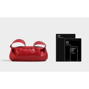 Minimalist Red PU Leather Crossbody with Soft Silhouette Everyday Crossbody Bag - Thestillmoving.com