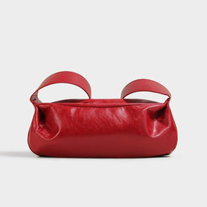 Minimalist Red PU Leather Crossbody with Soft Silhouette Everyday Crossbody Bag - Thestillmoving.com
