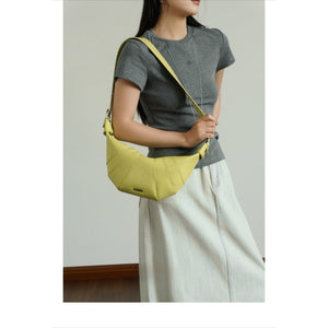 Soft Crescent - Shaped Vegan Leather Crossbody Bag for Light City Carry - Thestillmoving.com