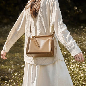 Soft Pillow - Style Leather Crossbody in Neutral Tones Everyday Crossbody Bag - Thestillmoving.com