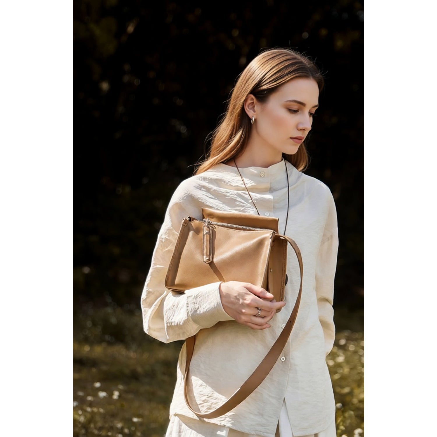 Soft Pillow - Style Leather Crossbody in Neutral Tones Everyday Crossbody Bag - Thestillmoving.com
