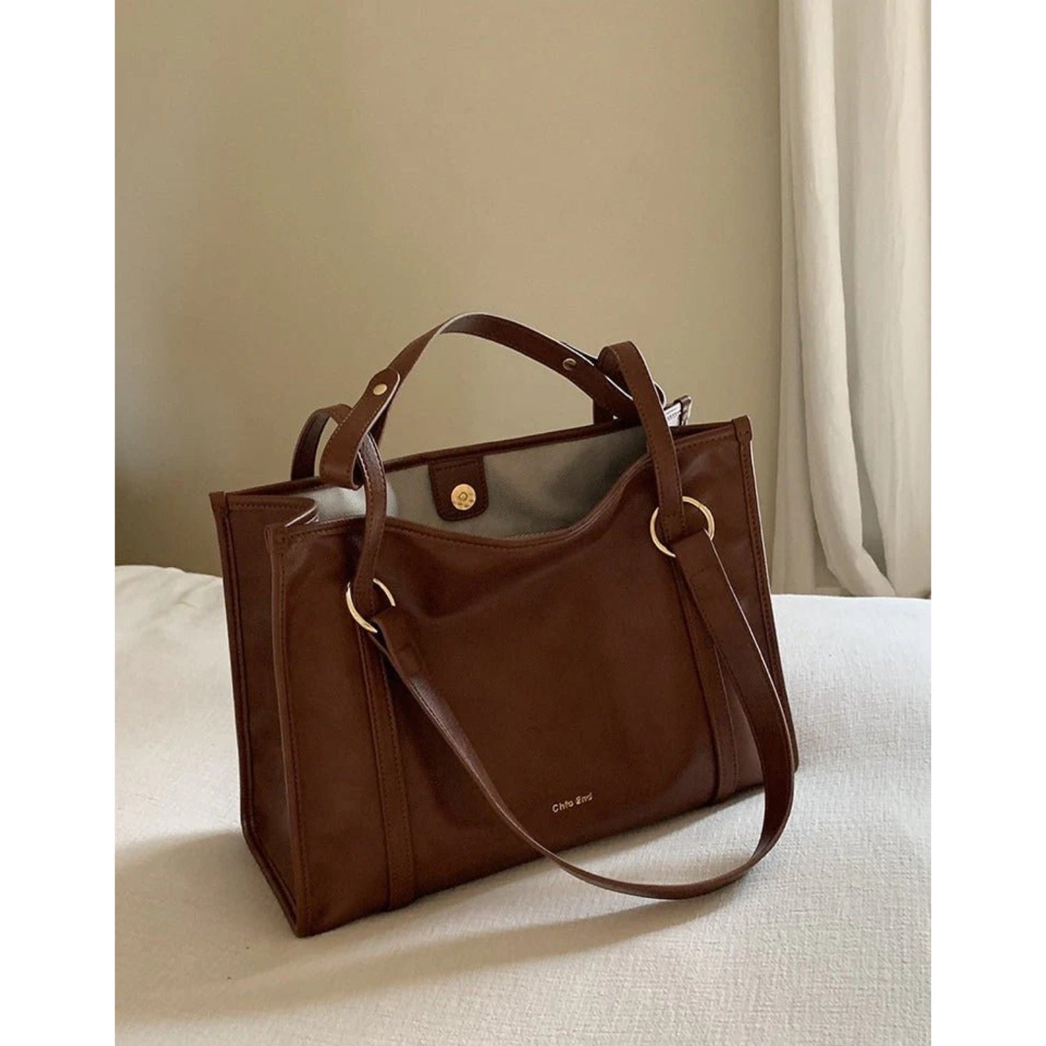 Spacious Structured Canvas Day Tote - Thestillmoving.com