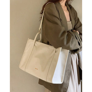 Spacious Structured Canvas Day Tote - Thestillmoving.com