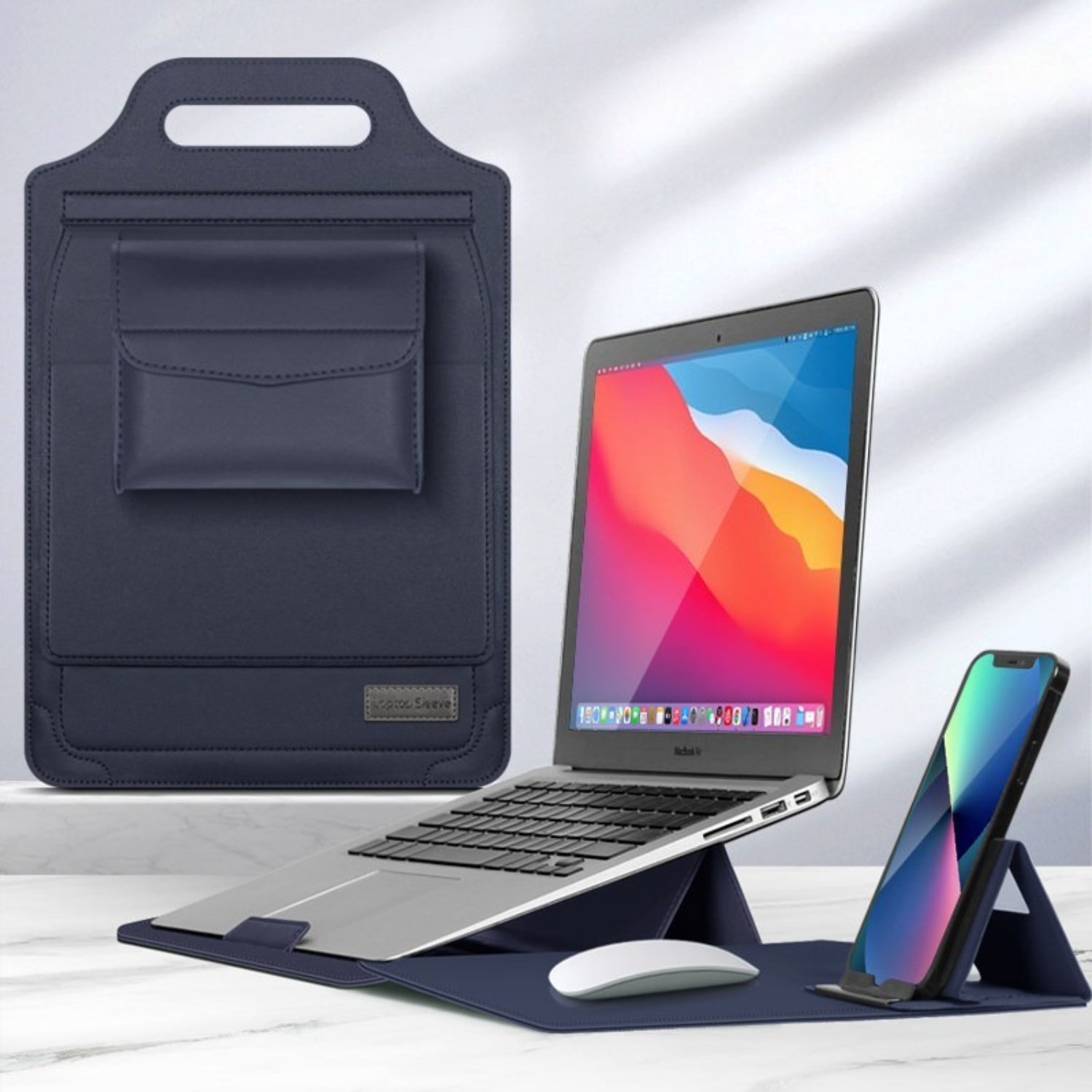 Stand, Mouse Pad & Protective 3 - in - 1 Laptop Sleeve - Thestillmoving.com