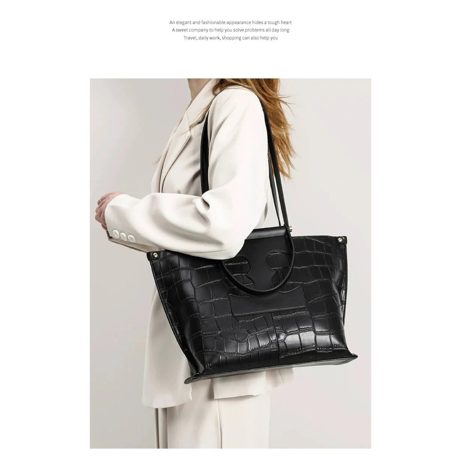 Structured Yet Soft Minimal Leather Day Tote - Thestillmoving.com