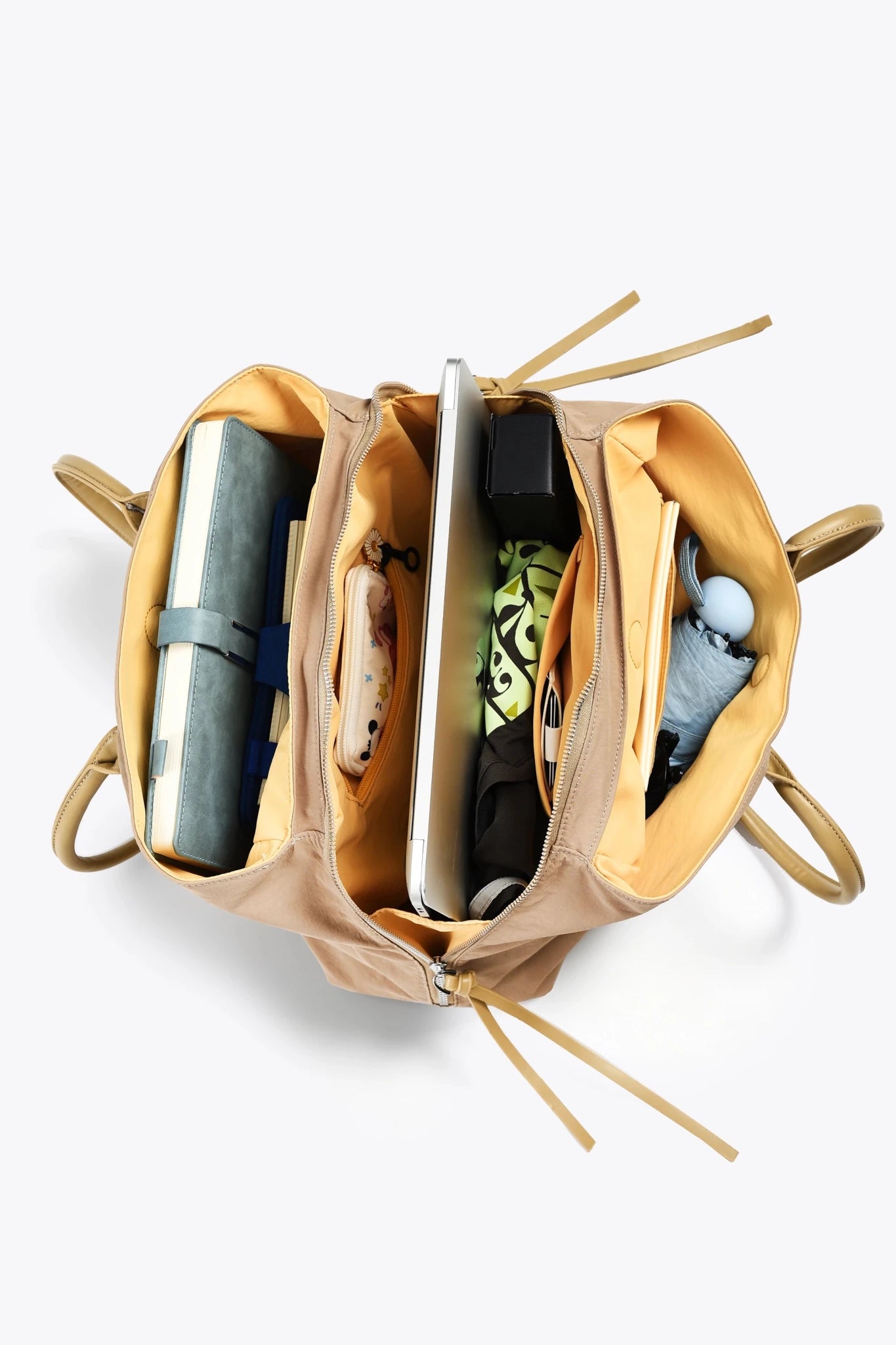 Stylish Organized Everyday Tote (Beige&Yellow) - Thestillmoving.com