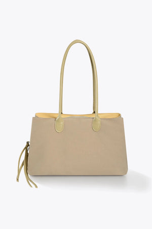 Stylish Organized Everyday Tote (Beige&Yellow) - Thestillmoving.com