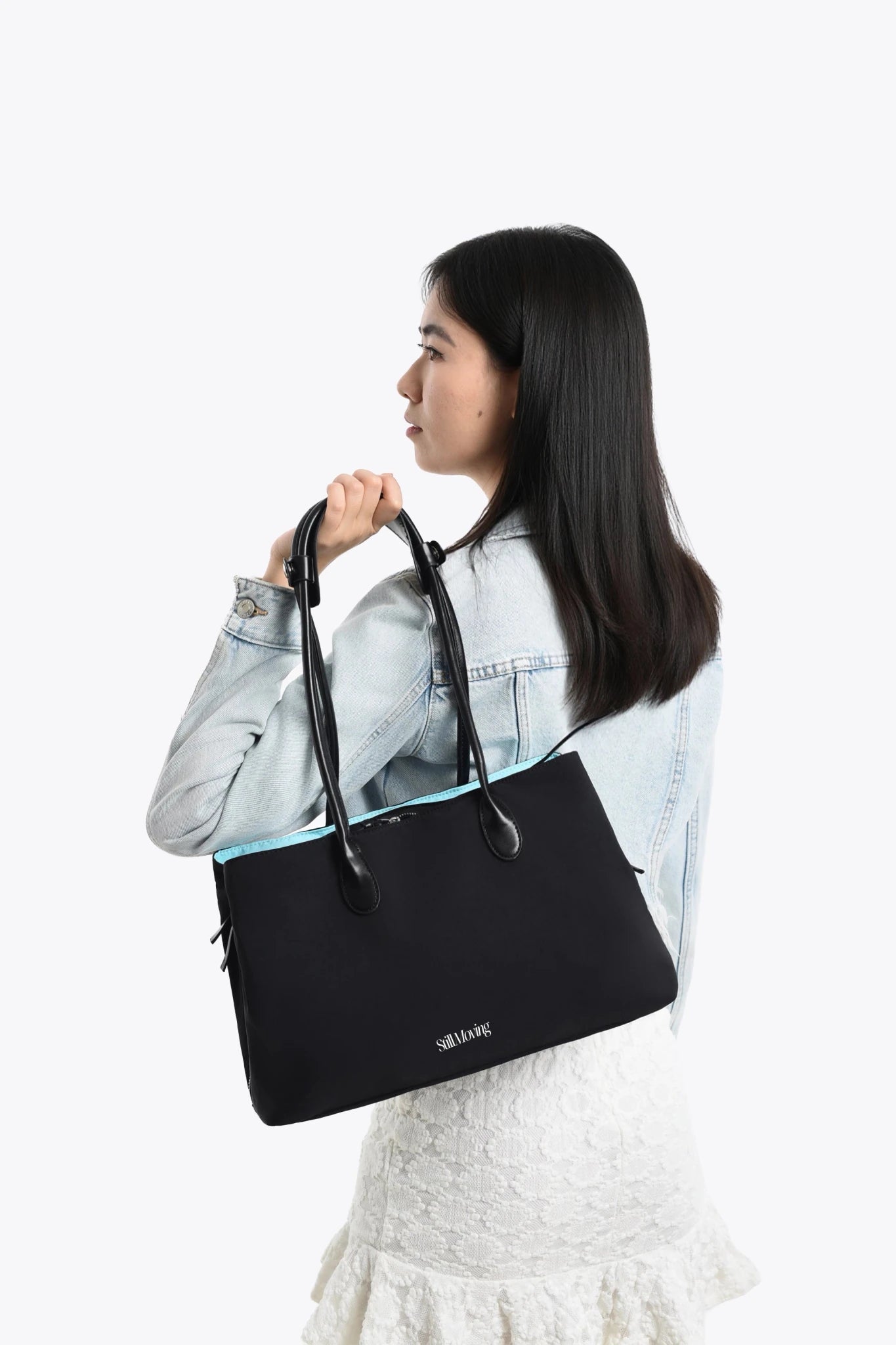 Stylish Organized Everyday Tote (Black&Blue) - Thestillmoving.com