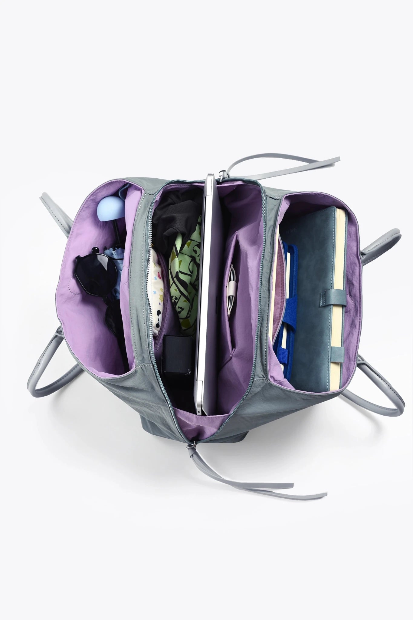 Stylish Organized Everyday Tote (Grey&Purple) - Thestillmoving.com