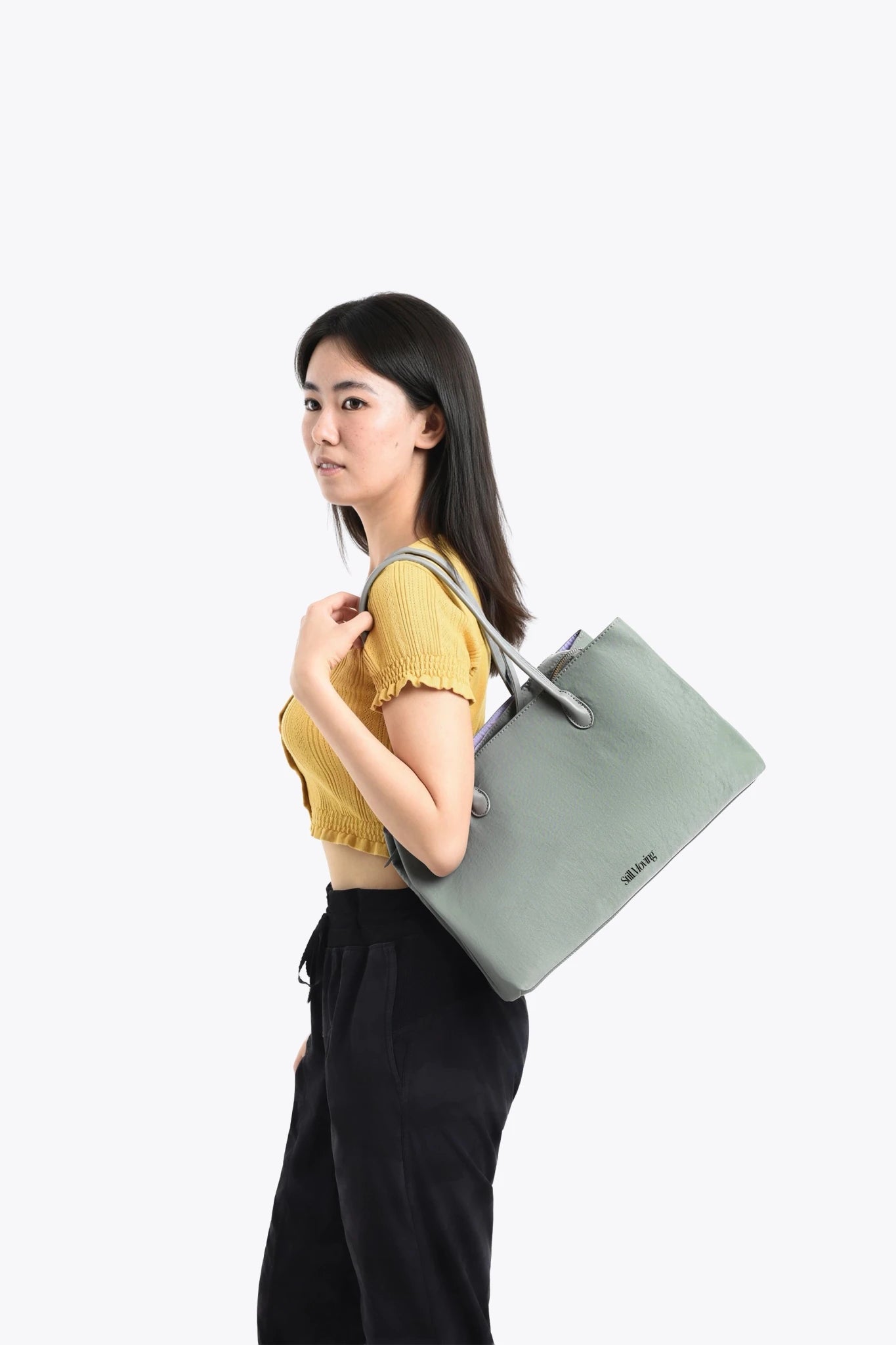 Stylish Organized Everyday Tote (Grey&Purple) - Thestillmoving.com