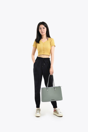 Stylish Organized Everyday Tote (Grey&Purple) - Thestillmoving.com