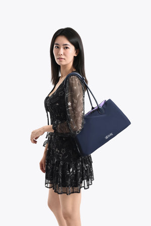 Stylish Organized Everyday Tote (Navy&Purple) - Thestillmoving.com
