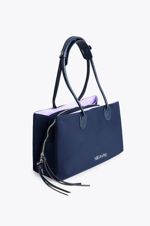 Stylish Organized Everyday Tote (Navy&Purple) - Thestillmoving.com
