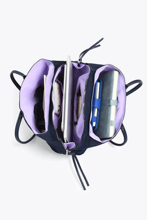 Stylish Organized Everyday Tote (Navy&Purple) - Thestillmoving.com